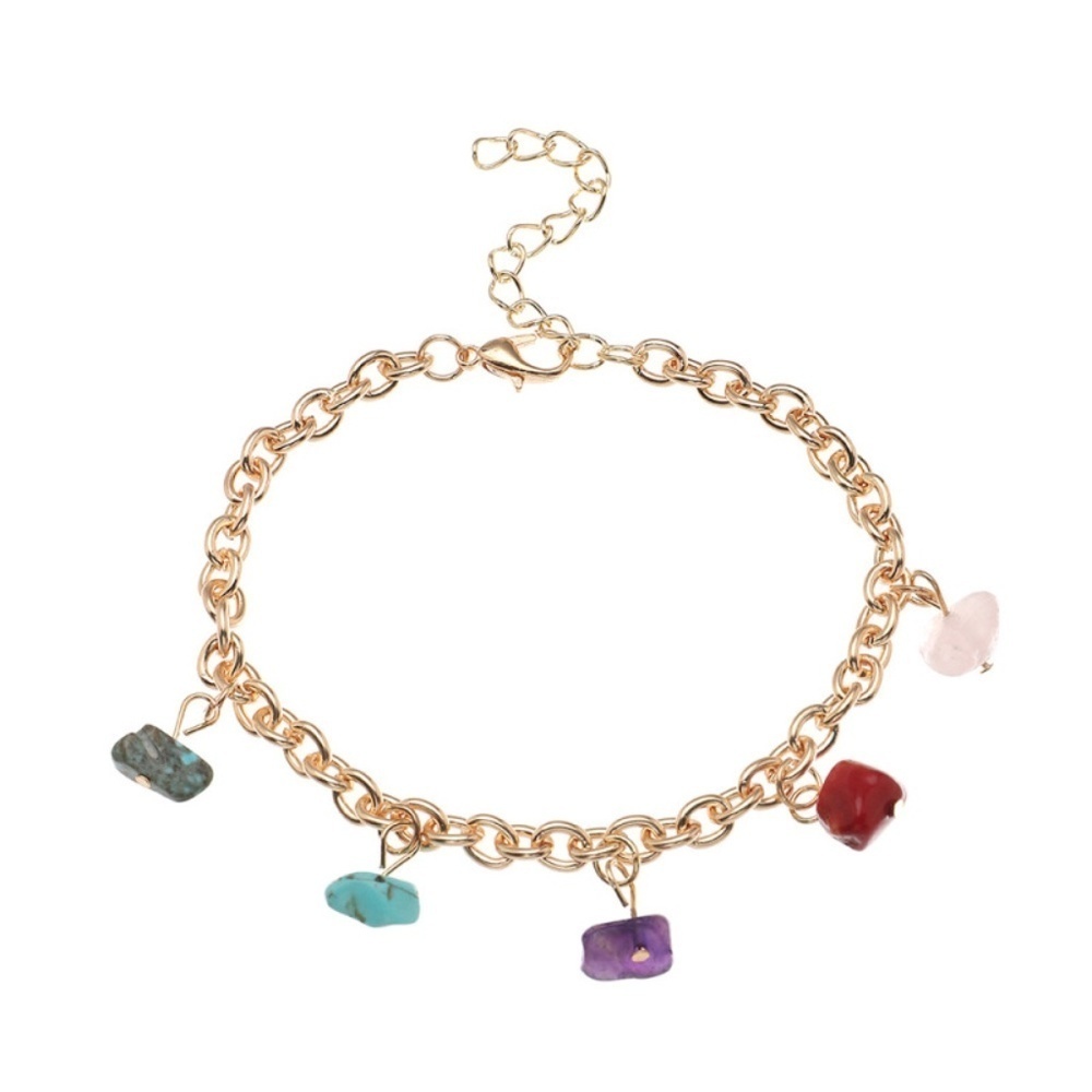 *RYLEE* Gold x Colorful Stone Fashion Charm Bracelet - Picture 5 of 5